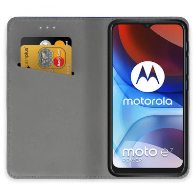  Кожен калъф тефтер и стойка Magnetic FLEXI Book Style за Motorola Moto E7i /Motorola Moto E7 Power черен 
